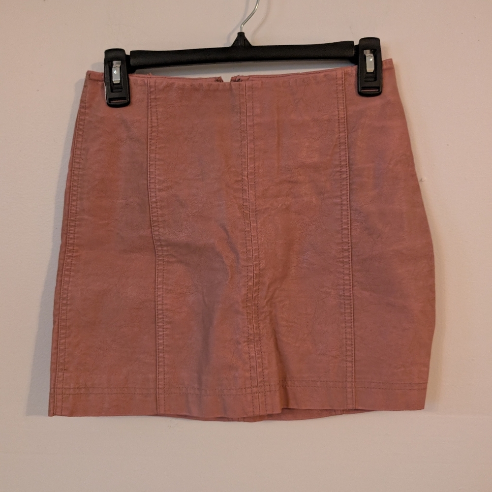 3 For $12 Clearance Free People Womens Pink Faux Leather Skirt